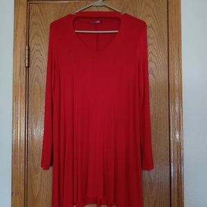 Red dress long sleeves worn once. Like new